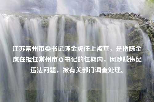 江苏常州市委书记陈金虎任上被查，是指陈金虎在担任常州市委书记的任期内，因涉嫌违纪违法问题，被有关部门调查处理。