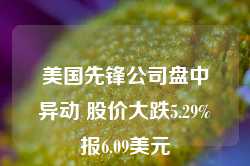 美国先锋公司盘中异动 股价大跌5.29%报6.09美元