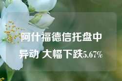 阿什福德信托盘中异动 大幅下跌5.67%