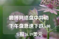 瞻博网络盘中异动 下午盘急速下跌5.00%报36.49美元