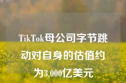 TikTok母公司字节跳动对自身的估值约为3,000亿美元