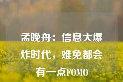 孟晚舟：信息大爆炸时代，难免都会有一点FOMO