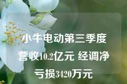 小牛电动第三季度营收10.2亿元 经调净亏损3420万元