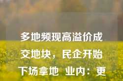 多地频现高溢价成交地块，民企开始下场拿地  业内：更多民企属“点状式”补仓