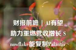 财报前瞻 | AI有望助力重燃营收增长 Snowflake能复制Palantir成功之路吗？