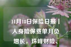 11月18日保险日报丨人身险保费单月负增长，珠峰财险、华安财险等8家险企偿付能力“亮红灯”