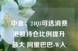 中金：24Q3可选消费港股持仓比例提升最大 阿里巴巴-W入通后备受青睐