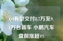 Q4有望交付8.7万至9.1万台新车 小鹏汽车盘前涨超4%