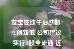 友宝在线午后跌超7%创新低 公司建议实行H股全流通 近期超2亿股股份解禁