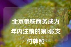 北京银联商务成为年内注销的第8张支付牌照