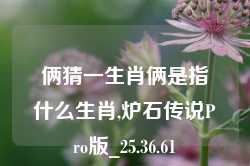 俩猜一生肖俩是指什么生肖,炉石传说Pro版_25.36.61