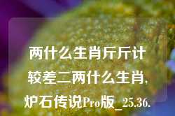 两什么生肖斤斤计较差二两什么生肖,炉石传说Pro版_25.36.69