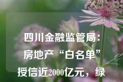 四川金融监管局：房地产“白名单”授信近2000亿元，绿色金融贷款1.5万亿元