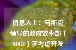 消息人士：马斯克领导的政府效率部（DOGE）正考虑开发一款免费税务申报移动应用