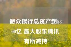 微众银行总资产超5800亿 最大股东腾讯有所减持